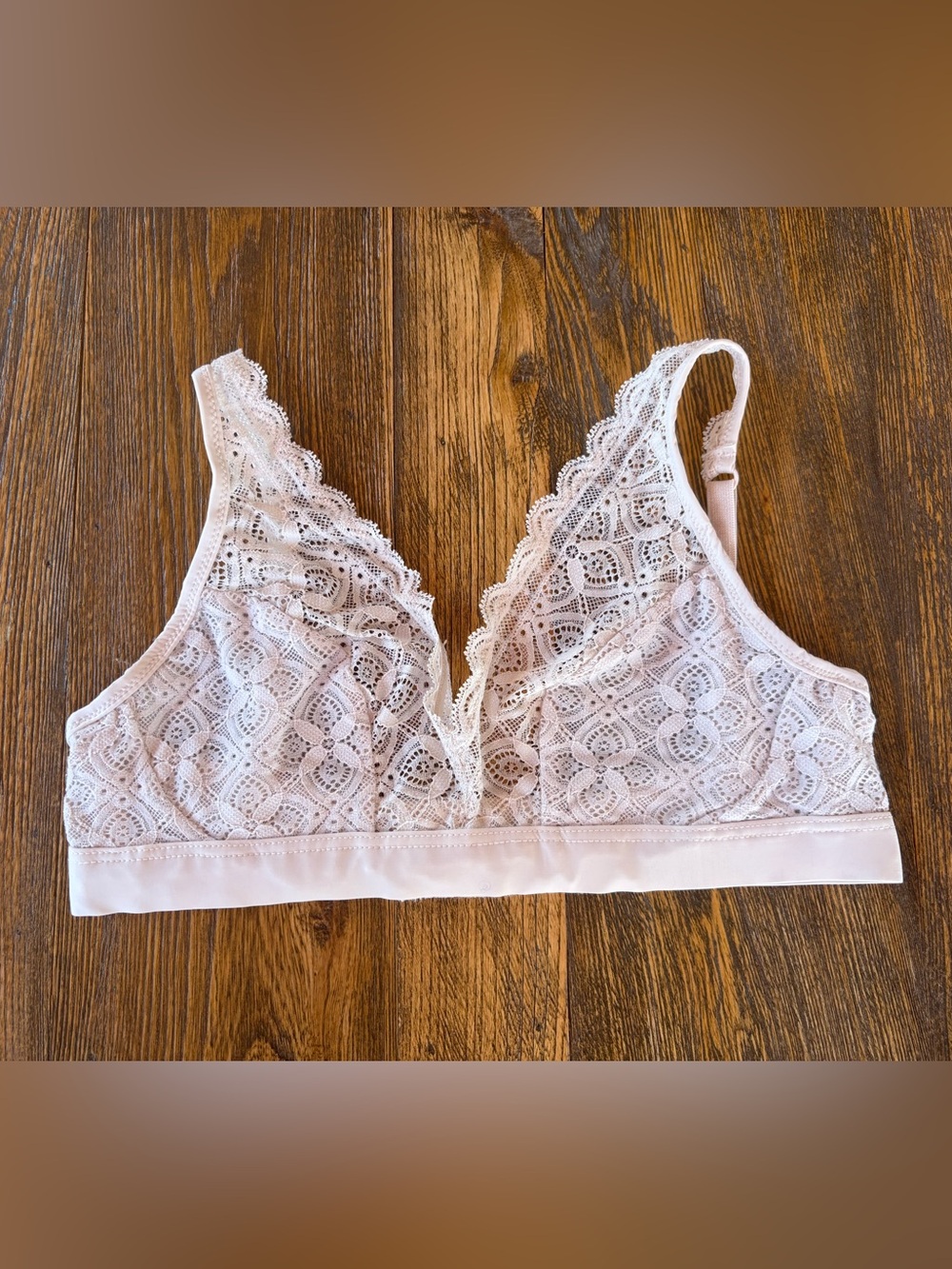 Intimissimi Ivory Lace Bralette Bra Adjustable Straps Size Tag Missing